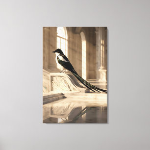Majestic Magpie in Classical Palace Canvas Print