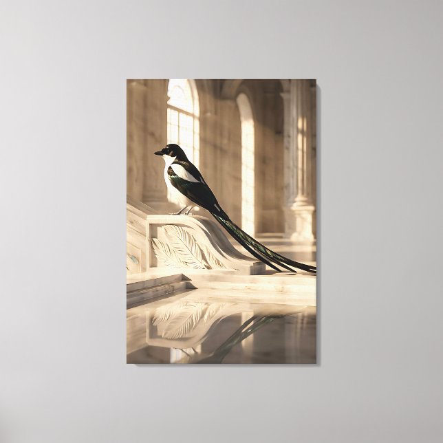 Majestic Magpie in Classical Palace Canvas Print (Front)