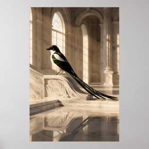 Majestic Magpie in Classical Palace Poster