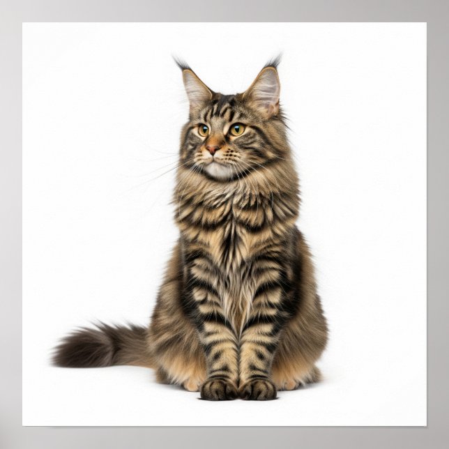 Majestic Maine Coon Art Poster (Front)