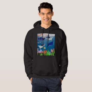 Majestic Manta Rays Beneath Blue Underwater Wonder Hoodie