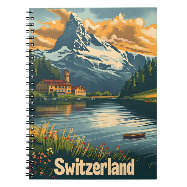 Majestic Matterhorn: Lakeside Bliss in Switzerland Notebook (Front)