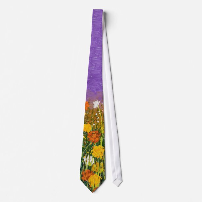 Majestic Meadow  Wildflower Art Tie (Front)