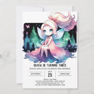 Majestic Minimalist Fairy Birthday Invitation