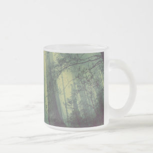 Majestic Misty Forest Frosted Glass Coffee Mug