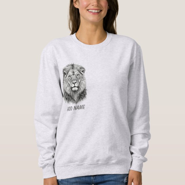 Majestic Monochrome Lion Sweatshirt (Front)