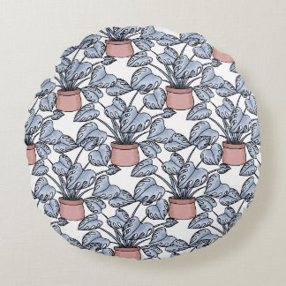 Majestic monstera round cushion