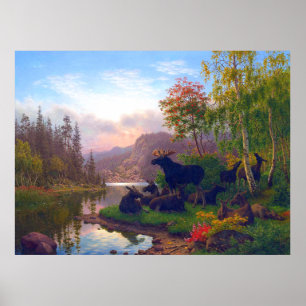 Majestic Moose in a Swedish Autumn Landscape Poster
