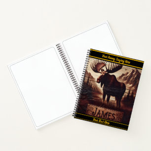 Majestic moose standing proudly in the wilderness notebook