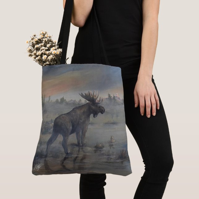 Majestic Moose Tote Bag (Close Up)