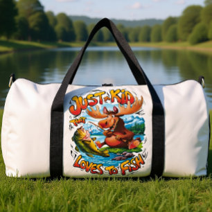 Majestic Moose With a Fish:  Duffle Bag