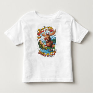 Majestic Moose With a Fish: Toddler T-Shirt