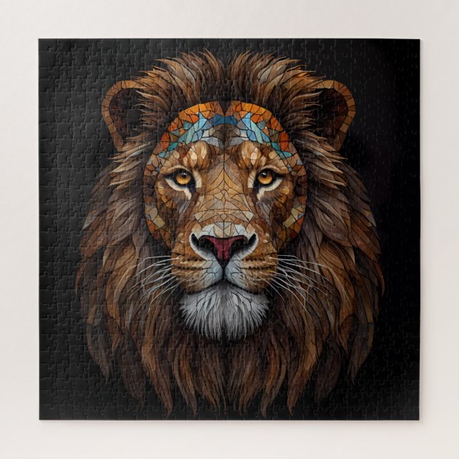Majestic Mosaic Lion Head Jigsaw Puzzle (Vertical)