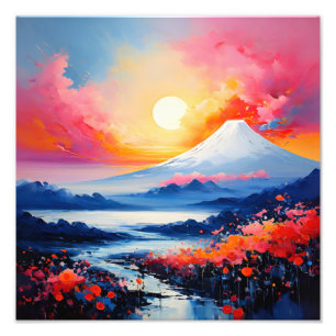 Majestic Mount Fuji at Sunset Photo Print