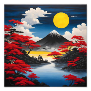 Majestic Mount Fuji at Sunset   Photo Print