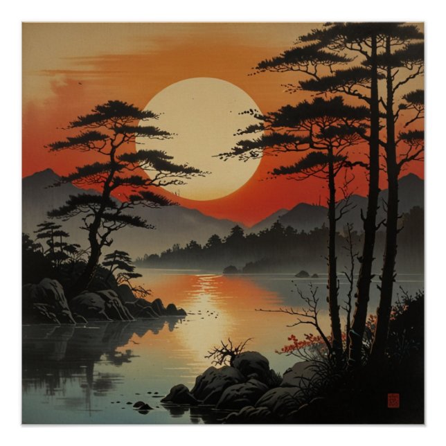Majestic Mount Fuji Landscape Wall Art (Front)