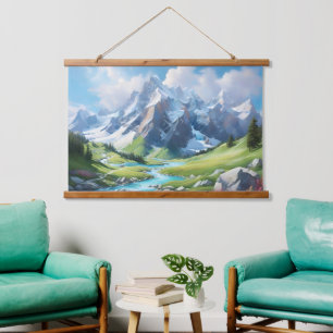 Majestic Mountain Landscape Alpine Scenery Hanging Tapestry