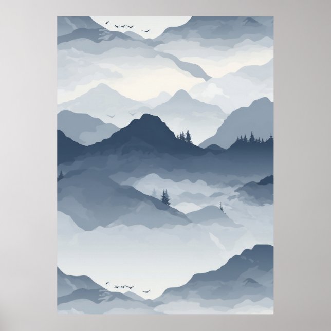 Majestic Mountain Landscape Poster (Front)