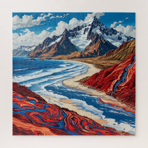 Majestic Mountain Landscape with Vibrant Colours Jigsaw Puzzle
