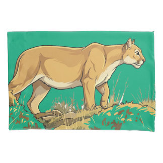 Majestic Mountain Lion Night Prowl Pillowcase