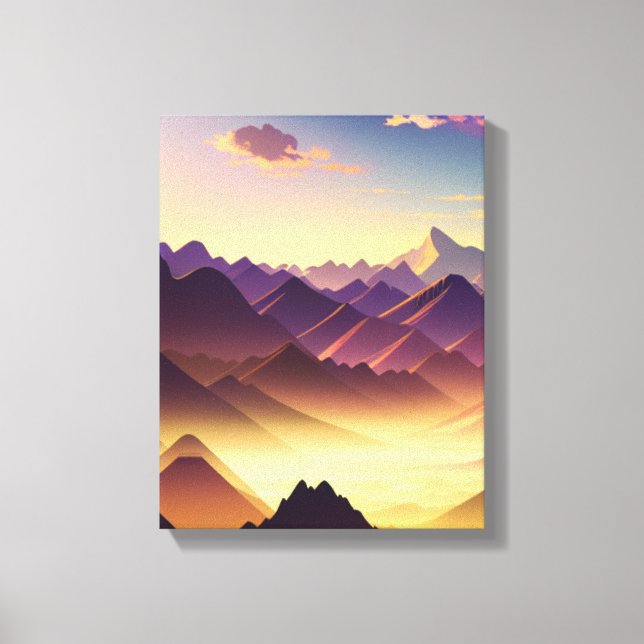 Majestic Mountain Sunset Canvas Print (Front)