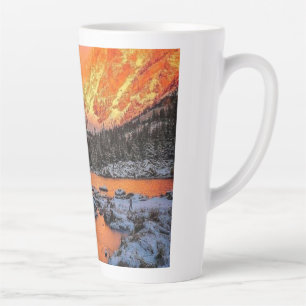 Majestic Mountain Sunset Winter Landscape Nature Latte Mug