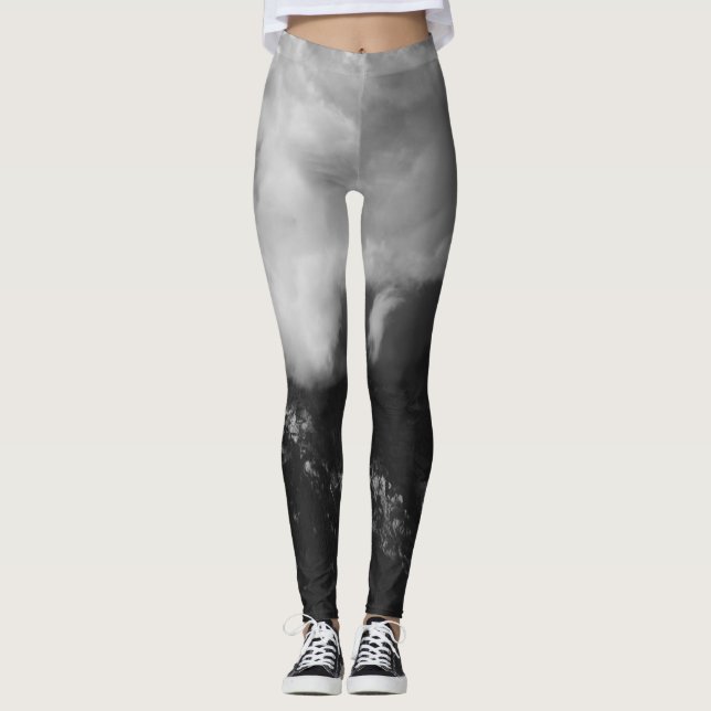 Majestic mountain underneath clouds leggings (Front)