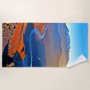 Majestic Mountain Valley Flow Design Beach Towel