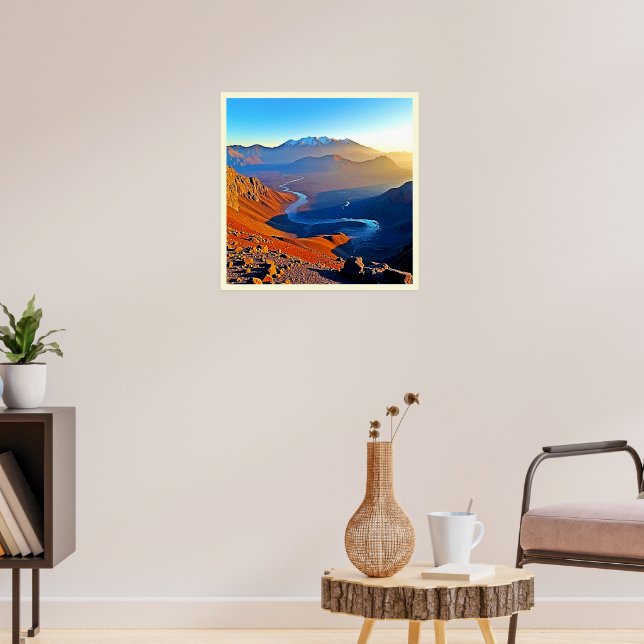 Majestic Mountain Valley Flow Design Poster (Living Room 3)