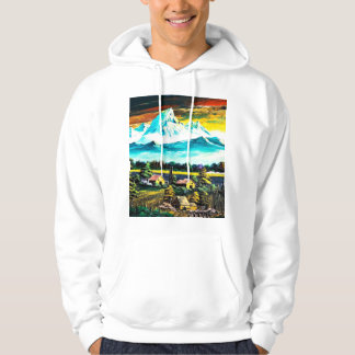 Majestic mountains and rural landscapes hoodie