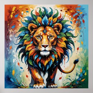 Majestic Mythical Beast - Indian Miniature Art Poster