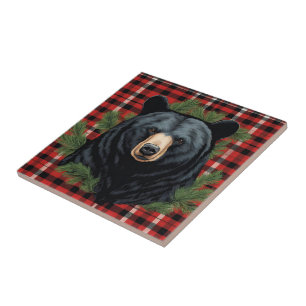 Majestic Northern Black Bear Ceramic Tile