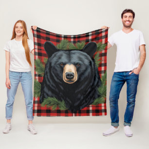 Majestic Northern Black Bear Fleece Blanket