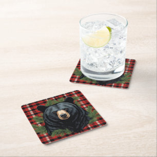 Majestic Northern Black Bear Paper Coaster