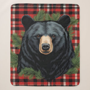Majestic Northern Black Bear Sherpa Blanket