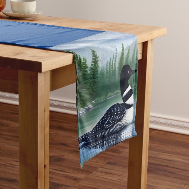 Majestic Northern Wilderness Loon  Short Table Runner (In Situ)