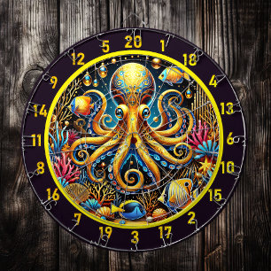 Majestic Octopus Glow Dartboard Design