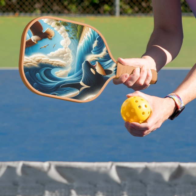 Majestic Orca and Eagle Dance Pickleball Paddle (Insitu)