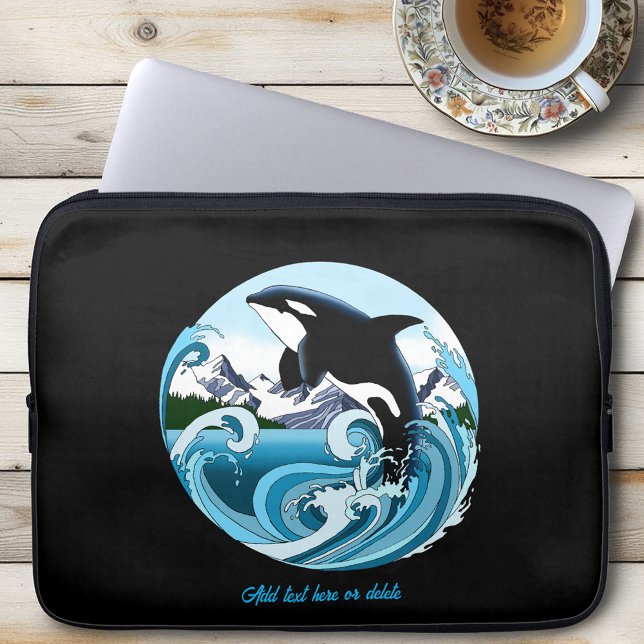 Majestic Orca Killer Whale Blue Waves Ocean Laptop Sleeve (Creator Uploaded)
