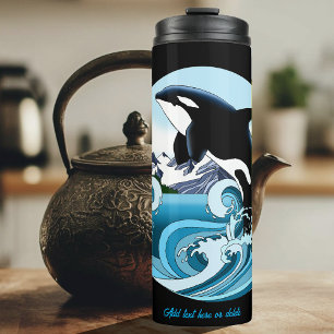 Majestic Orca Killer Whale Blue Waves Ocean Thermal Tumbler