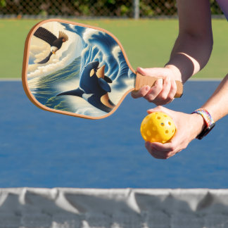 Majestic Orca Leaping Pickleball Paddle