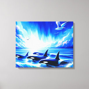 “Majestic Orcas” Canvas Print