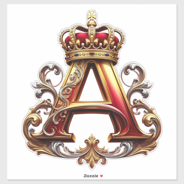 Majestic Ornate Letter A with Crown (Sheet)