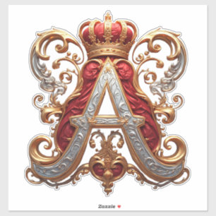 Majestic Ornate Letter A with Crown