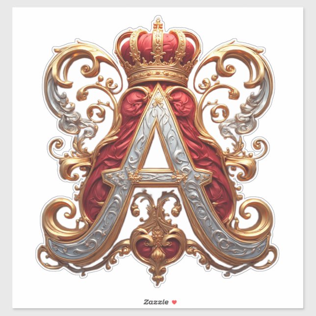 Majestic Ornate Letter A with Crown (Sheet)