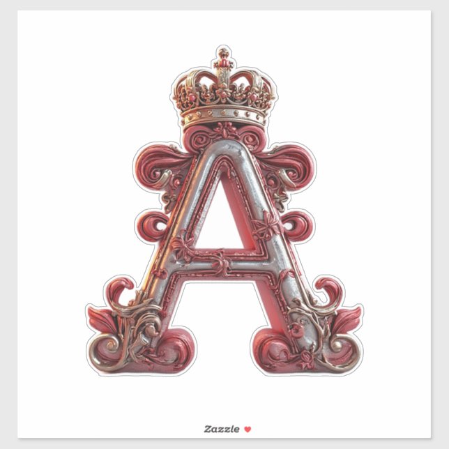 Majestic Ornate Letter A with Crown (Sheet)