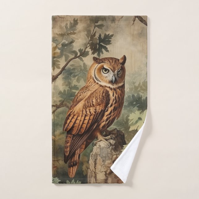 Majestic Owl in a Forest Hand Towel (Hand Towel)