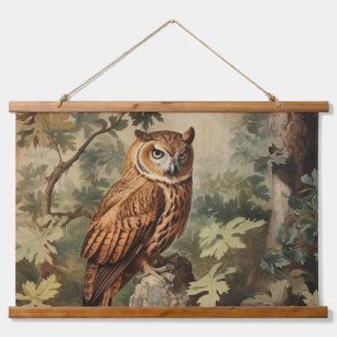 Majestic Owl in a Forest Hanging Tapestry