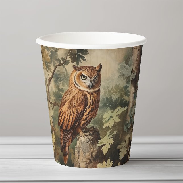 Majestic Owl in a Forest Paper Cups (Creator Uploaded)