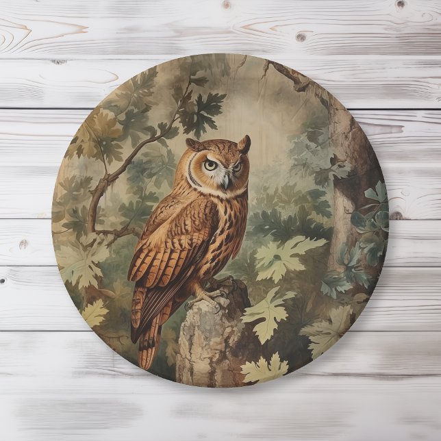 Majestic Owl in a Forest Paper Plate (Creator Uploaded)